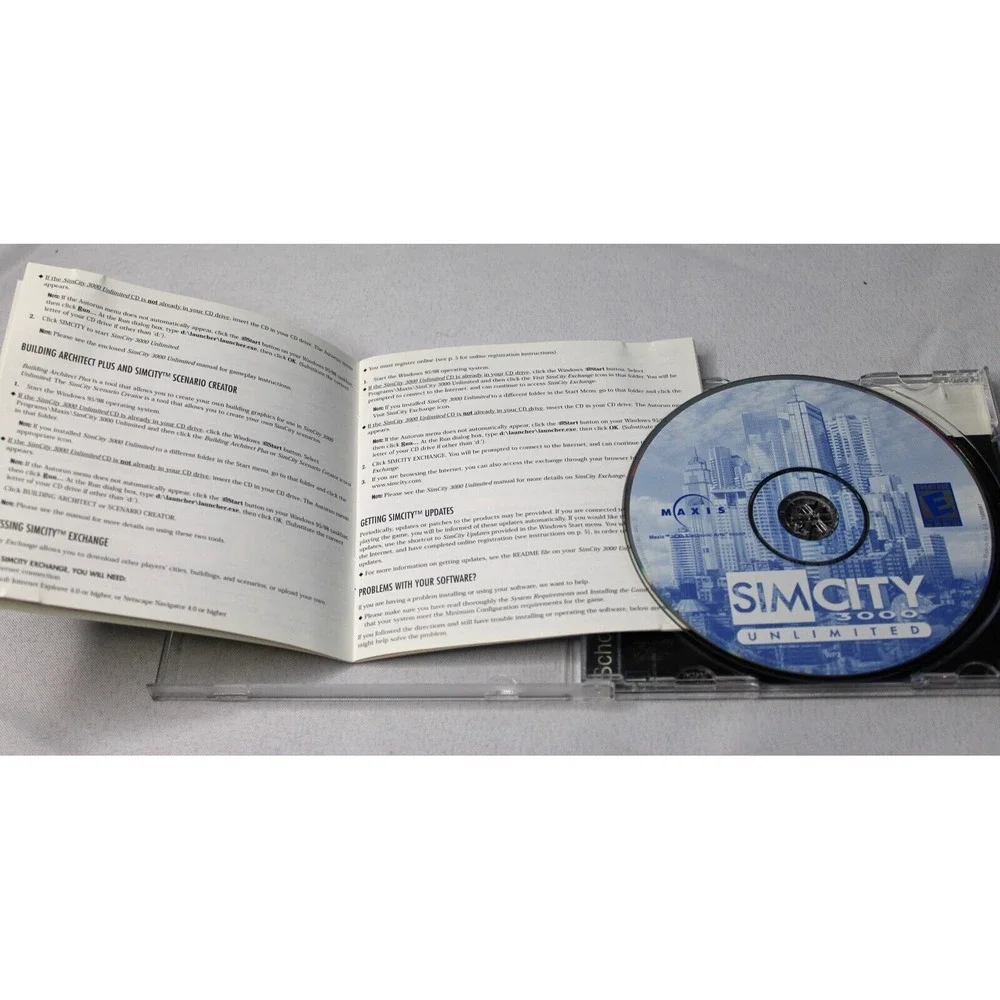 SimCity 3000 Unlimited (PC, 2000) CD-ROM Electronic Arts Untested E=Everyone‎